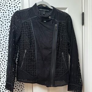 WHBM Moto Lace Eyelet Zip-Up